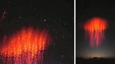 ظاهرة حمراء عملاقة في سماء تكساس ماذا حدث فعلًا؟